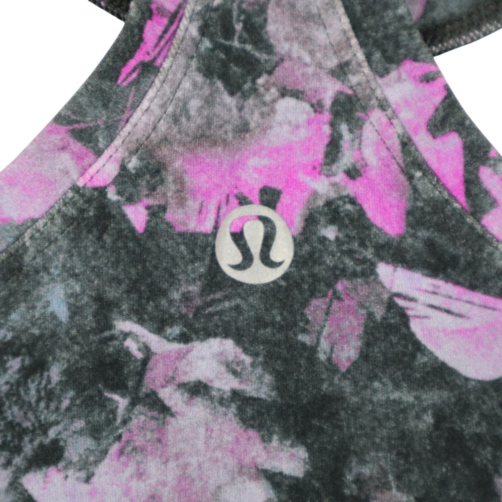 Lululemon Tank Top Women 2 Pink Floral Abstract Racerback Yoga Workout Gym